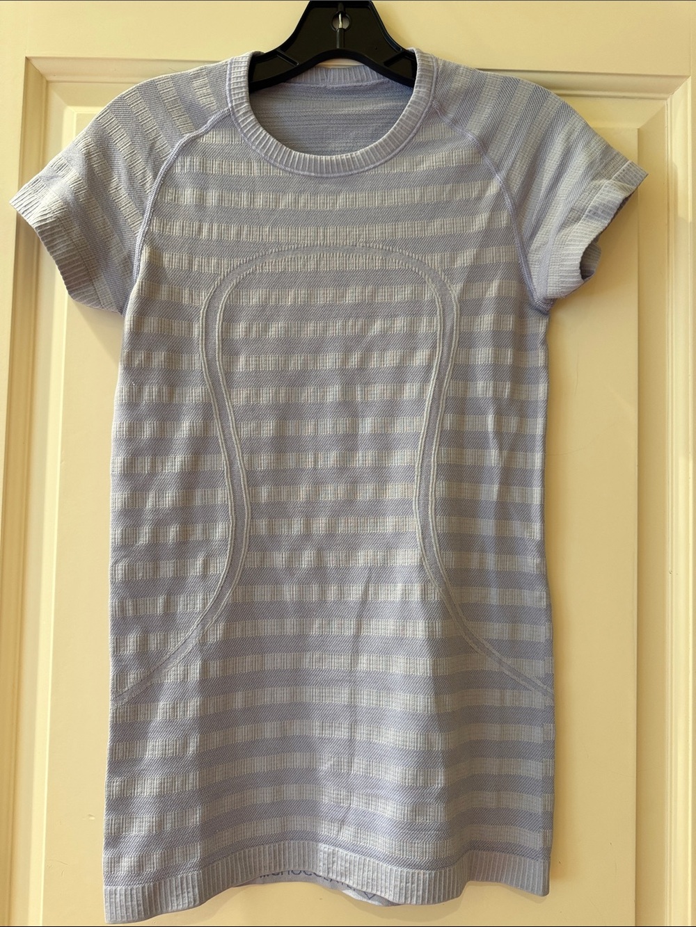 lululemon athletica Light purple Striped Short Sleeve Tee